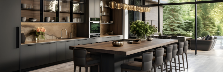 Modern, remodeled kitchen with natural lighting