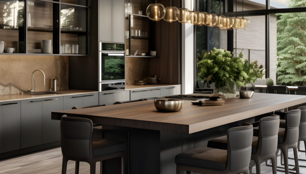 Modern, remodeled kitchen with natural lighting